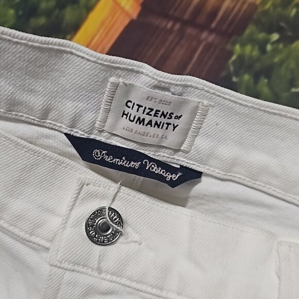 Citizens of Humanity Premium Vintage Ella Raw Hem White Jeans Size 32 New - Picture 4 of 10